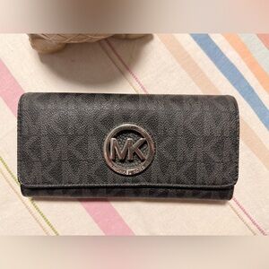Michael Kors Black and Silver Logo Wallet